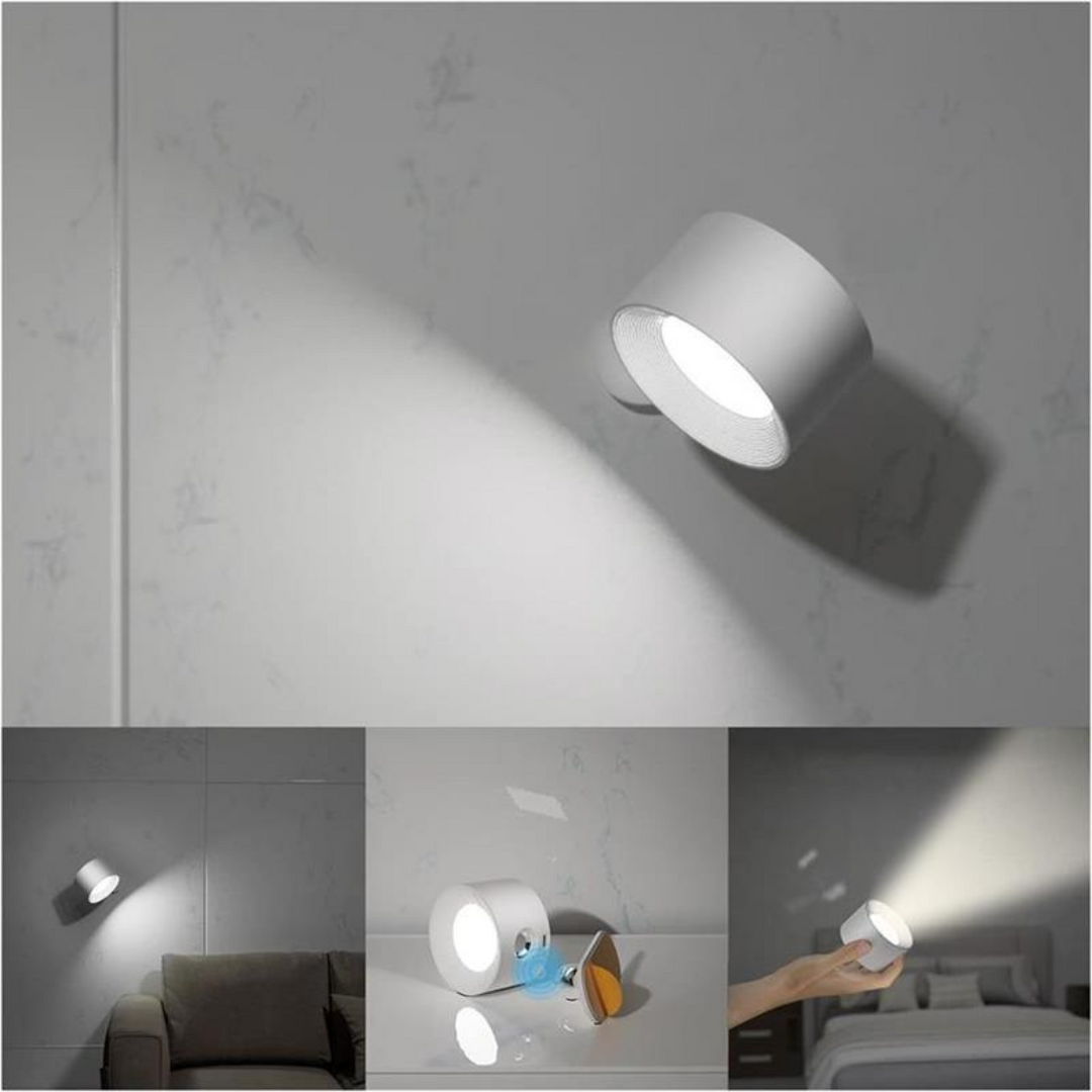 Magnetisk trådløs væglampe, let at montere. Fleksibel LED belysning med 360° rotation til hjemmet.