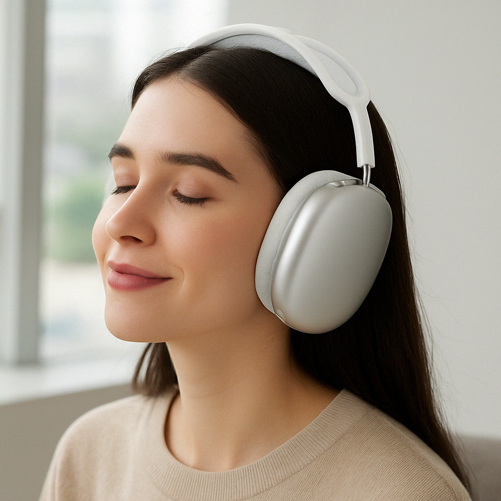 Trådløse over-ear Bluetooth hovedtelefoner med lang batterilevetid og indbygget mikrofon til opkald.
