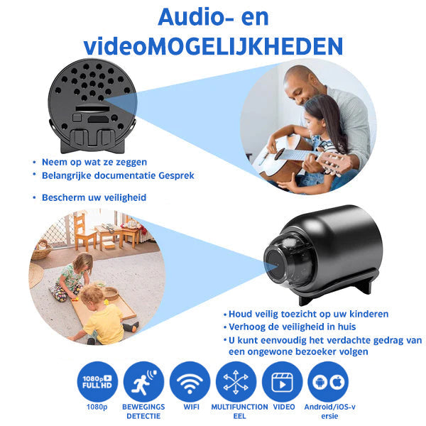 Nem installation af trådløst WiFi kamera; Full HD overvågning, batteridrevet og Micro SD-lager.
