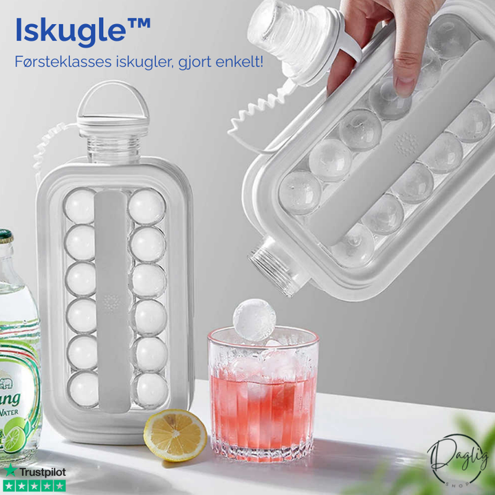 Transportabel iskugleform laver krystalklare iskugler nemt. Ideel til cocktails, drinks & barudstyr.