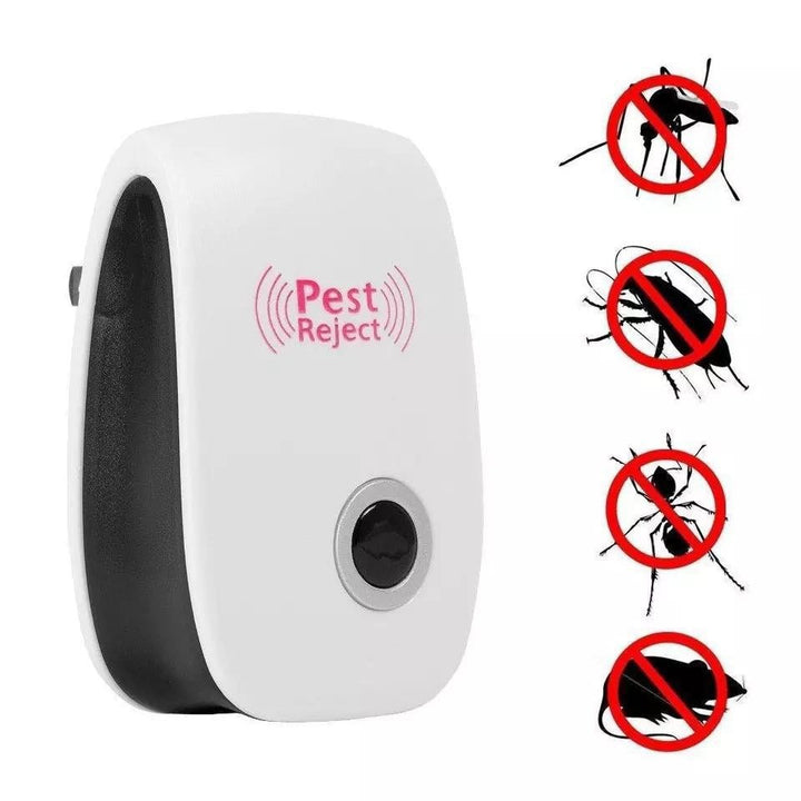 Ultralyd skadedyrsforsvarer til hjem og have. Skaber kemikaliefri, stille zone mod gnavere og insekter.
