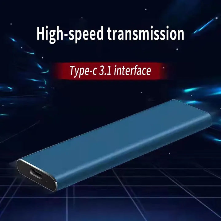 "Ultratynd 4 TB USB-C harddisk i sort, minimalistisk design med høj lagerkapacitet og hurtig dataoverførsel."