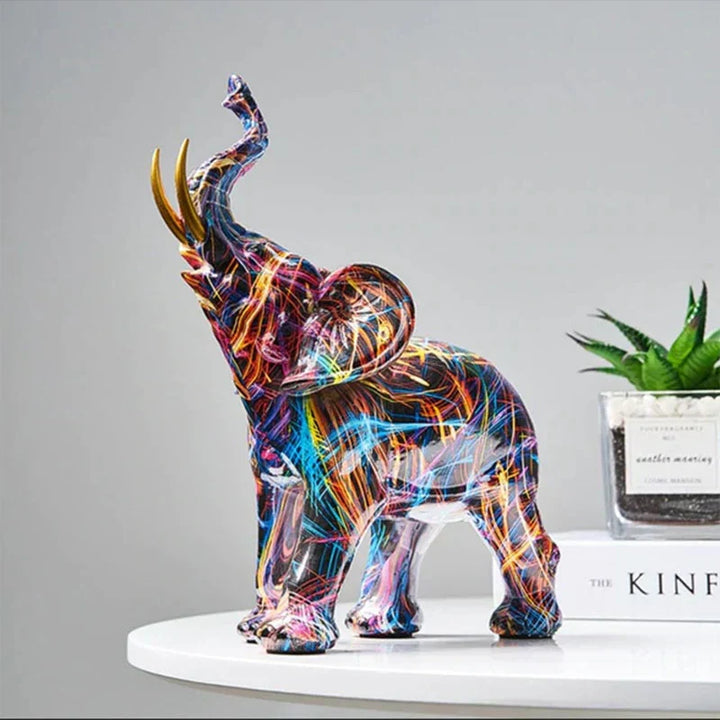 Unik elefant skulptur til hjemmet, detaljeret designkunst som dekorativ pynt. Perfekt til boligindretning.