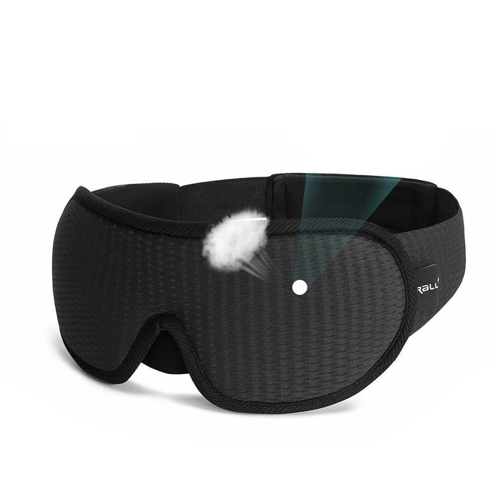 Unisex 3D sovemaske med total mørklægning, trykfri ergonomisk design for bedre søvn.