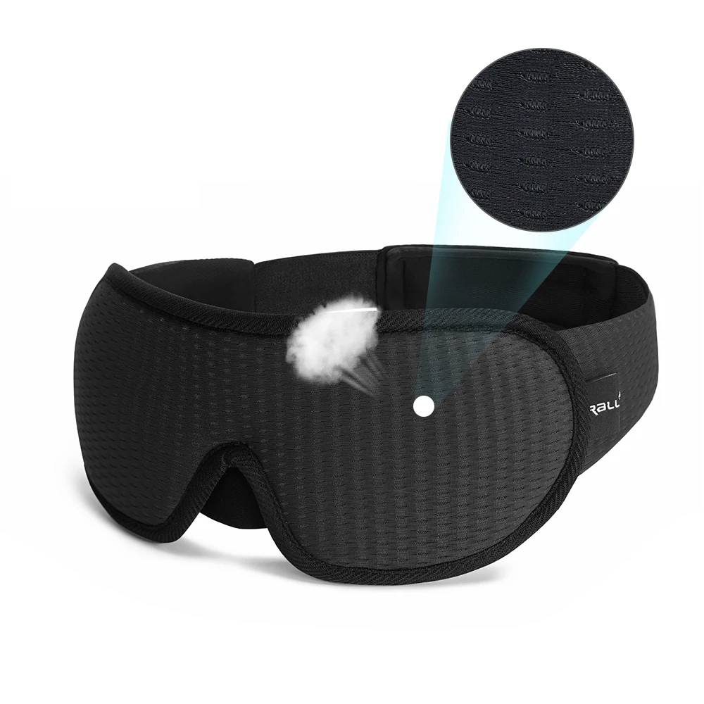 Kompakt rejse sovemaske med 3D design og mørklægning; perfekt rejseudstyr for bedre søvn.