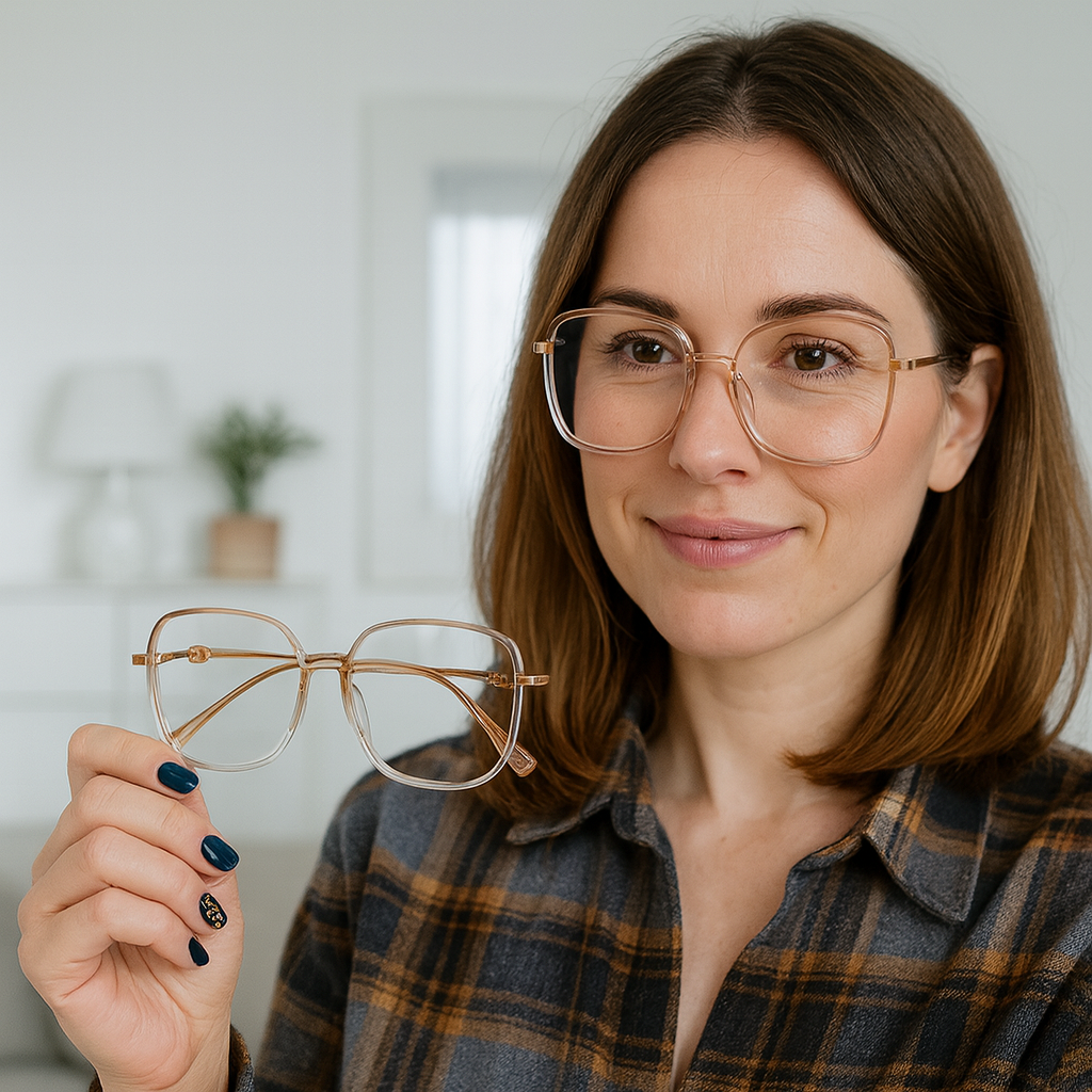 Stilfulde unisex læsebriller med blåt lys filter og UV-beskyttelse til digital synskorrektion.