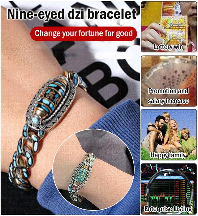 Turkis armbånd med kraftfuld mantra Dzi-perle. Dette unisex smykke symboliserer beskyttelse og indre ro.