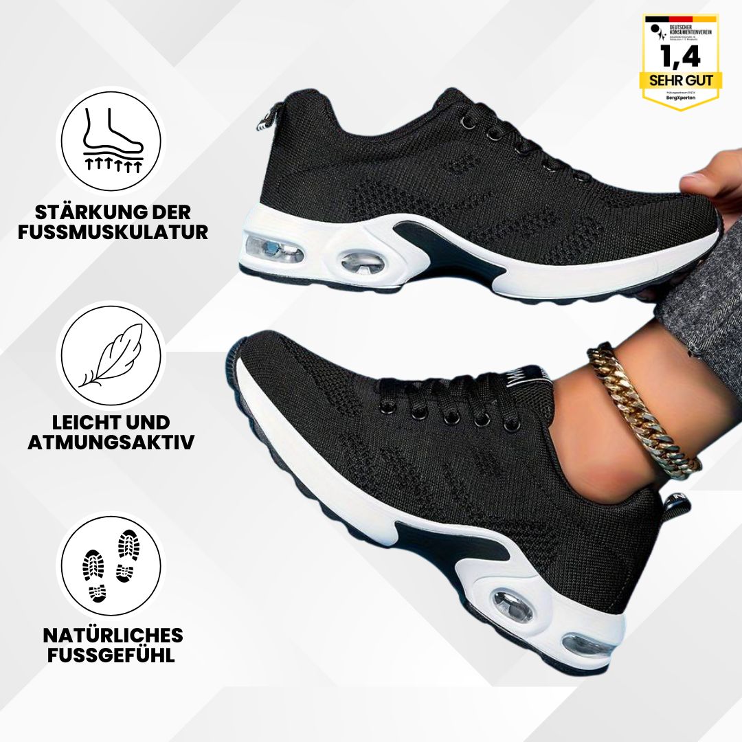 Unisex ergonomiske ortopædiske sko i sort for naturlig komfort og fodvenlig støtte.