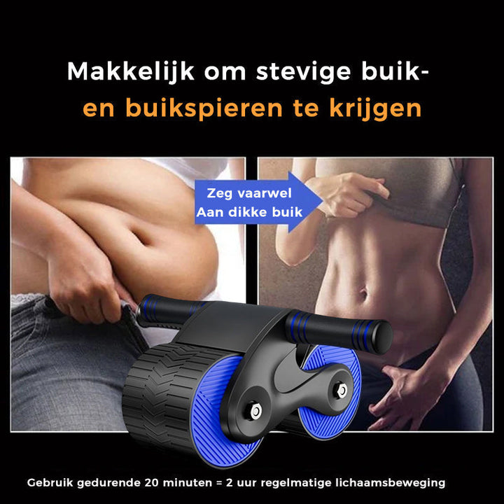 Kompakt ab roller træningsudstyr, ideel for alle til hjemmetræning og fitness.