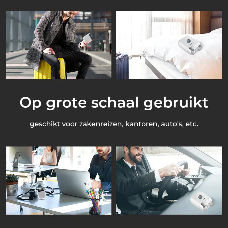 Elektrisk GlideEdge mini barbermaskine til præcisionsbarbering. Vandafvisende og trådløs for optimal grooming.