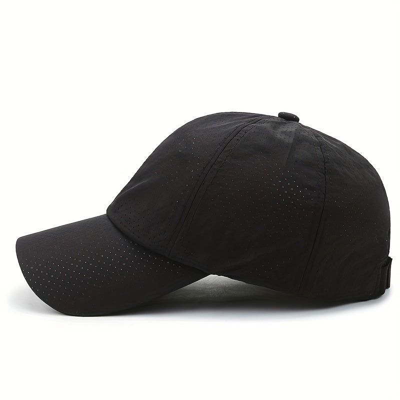 Unisex sportskasket, hurtigtørrende netmateriale, tilbyder effektiv UV-beskyttelse mod solen.