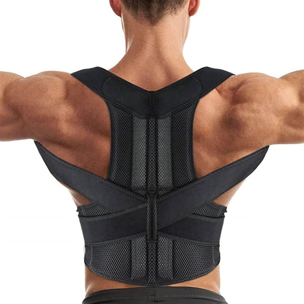Ergonomisk unisex holdningskorrektor med justerbar ryg- og skulderstøtte for optimal komfort.