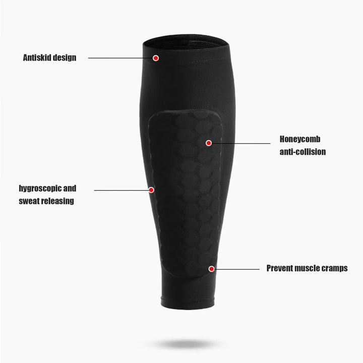 Honeycomb-beskyttelse: Kompressions benskinner sikrer robust beskyttelse af skinneben under sport.