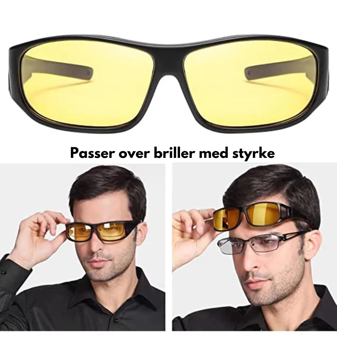 Effektive kørebriller for bedre syn om natten; blændfri og polariserede linser.