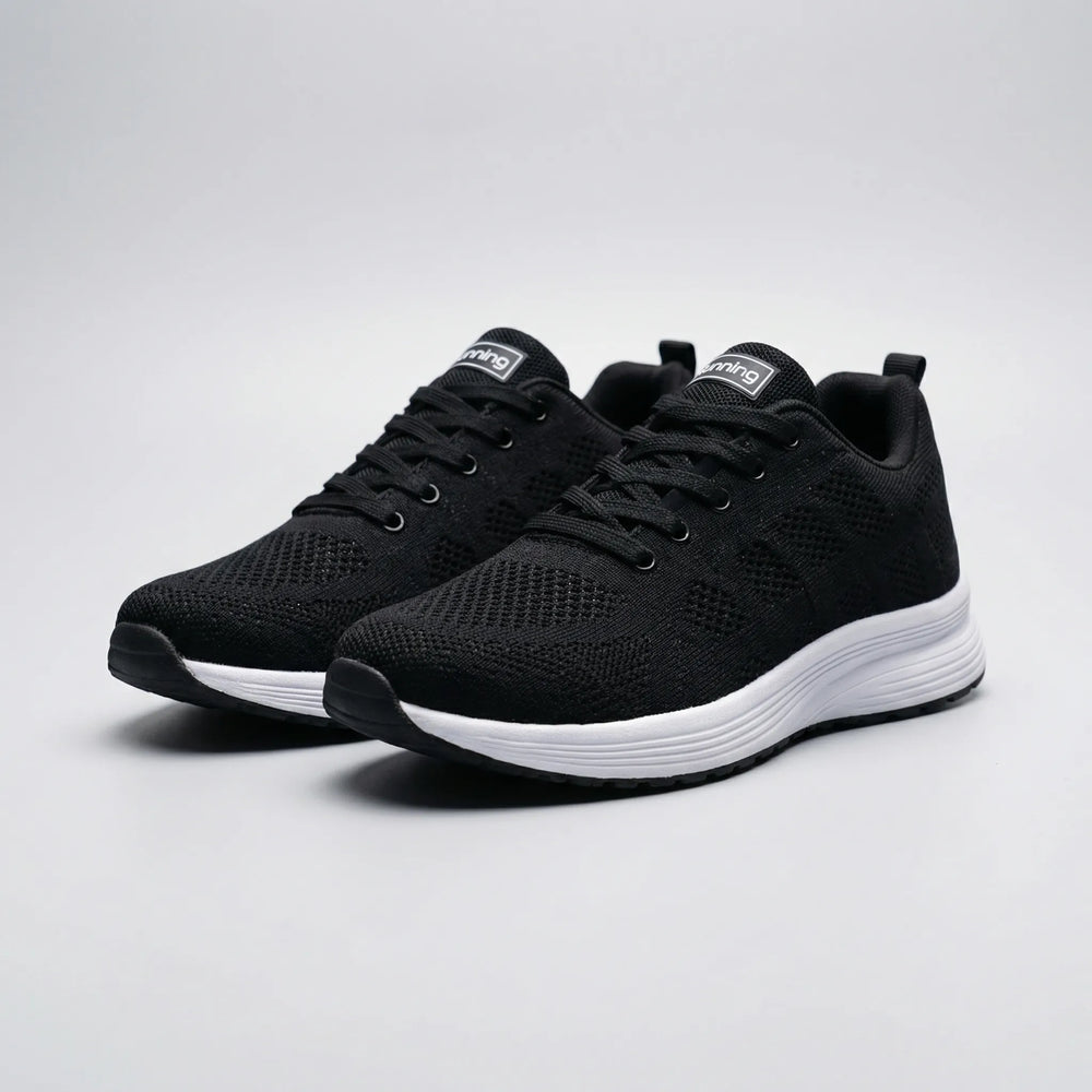 Sidebillede af ortopædisk gelkerne sneaker. Komfortsko med svangstøtte mod hælspore & plantarfasciitis.
