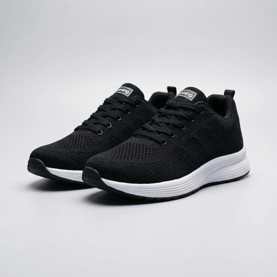 Sidebillede af ortopædisk gelkerne sneaker. Komfortsko med svangstøtte mod hælspore & plantarfasciitis.