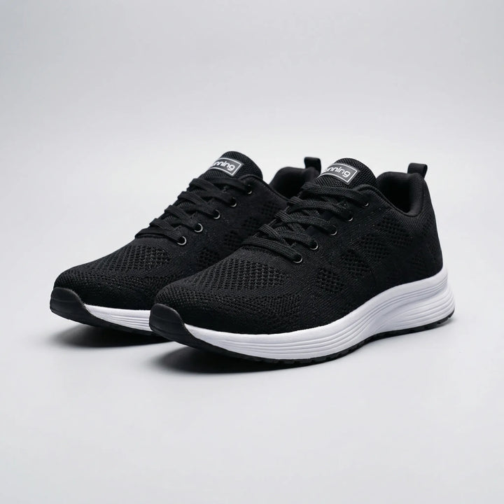 Sidebillede af ortopædisk gelkerne sneaker. Komfortsko med svangstøtte mod hælspore & plantarfasciitis.