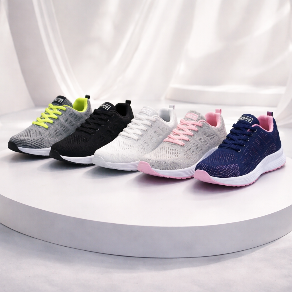 Bagfra ses komfortabel unisex sneaker med stærk hælstøtte & gelkerne for stabilitet.