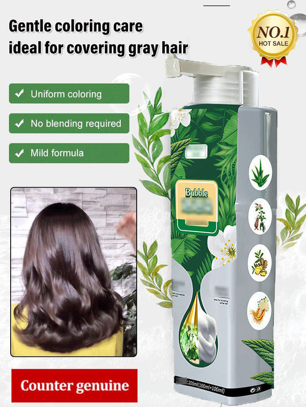 Skånsom permanent hårfarve skum. Dækker effektivt grå hår med langtidsholdbar, naturlig brun farve.