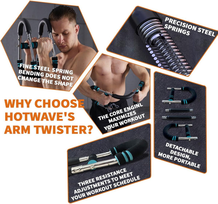 Alsidig Power Twister fitnessudstyr. Styrketræning af overkrop, bryst, arme og triceps med justerbar modstand for alle niveauer.