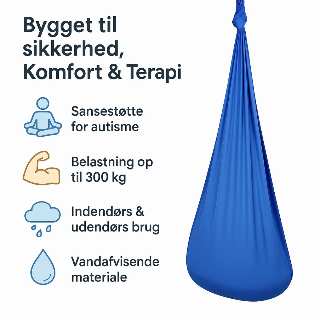 Unisex terapi gynge til sanseintegration, indendørs og udendørs. Giver komfort og velvære.