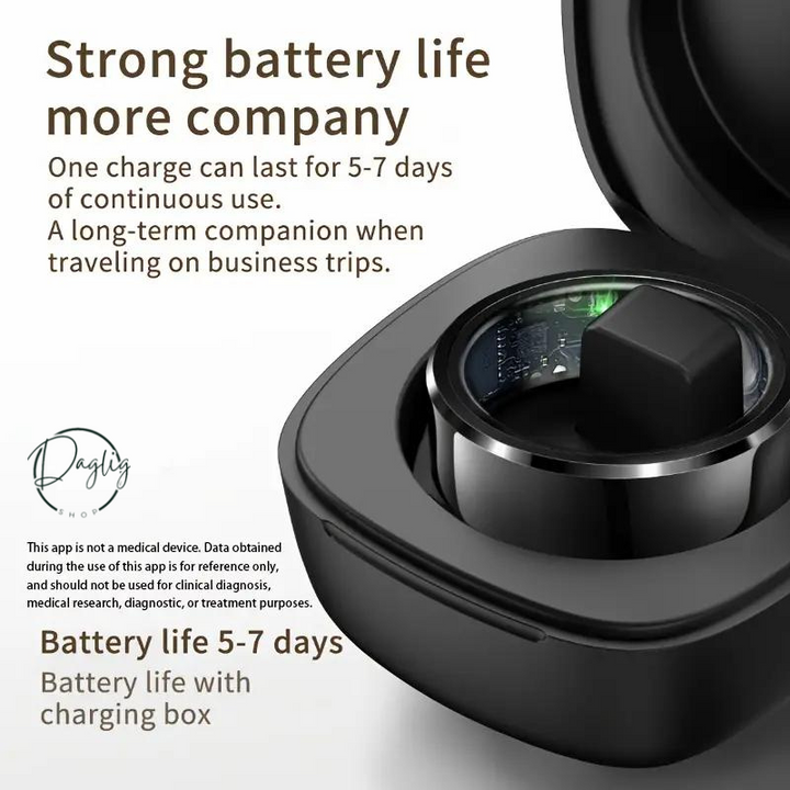 Unisex smart ring til søvnsporing og pulsmåling. Et stilfuldt smykke med teknologi.