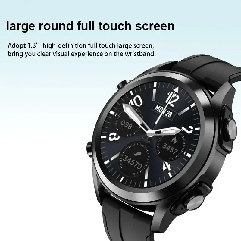 Højteknologisk gadget: Bluetooth smartwatch og trådløse øretelefoner i ét. Moderne design og funktionalitet.