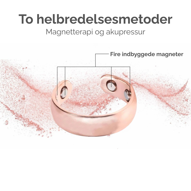Sølvfarvet sundhedsring, der støtter bedre søvnkvalitet gennem akupressur og magnetisk stimulering.