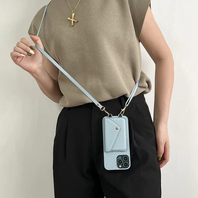 Stilfuld og kompakt telefon crossbody taske. Unisex design med justerbar rem og integreret kortholder.