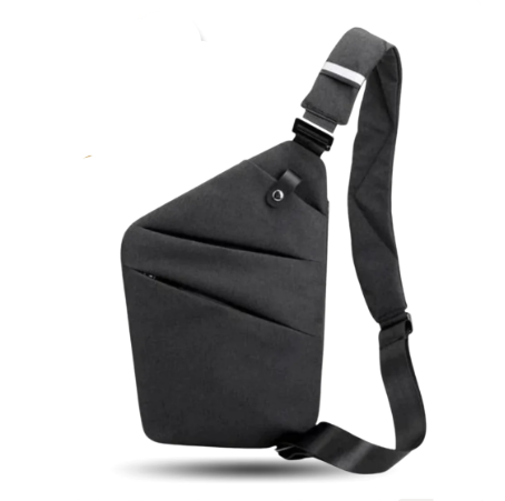 Unisex mini crossbody taske i grå, komfortabel og sikker til alle dine nødvendigheder, ideel til travle dage.