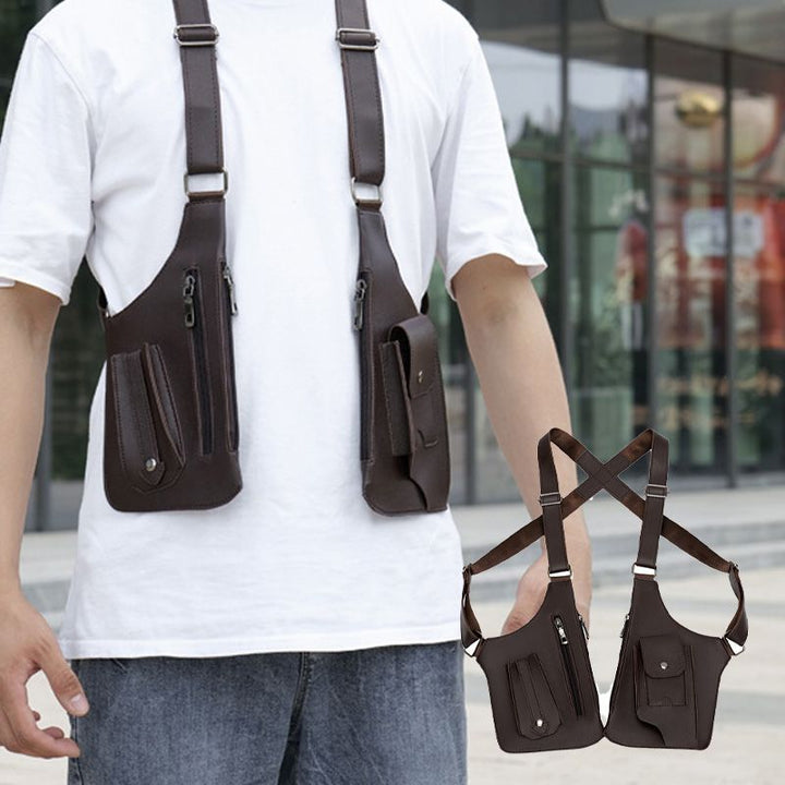 Unisex tyverisikker skuldertaske i sort PU-læder. Sikkerhedstaske med smart anti-tyveri design.