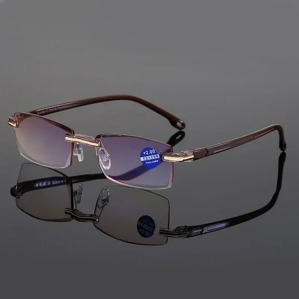 Alsidige unisex progressive kantløse briller; ideelle til hverdagen.