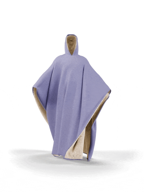 Detaljer om den justerbare hætte på den vægtede Calming Cloak.