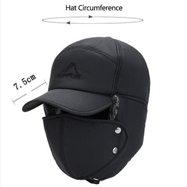 Beskyttende unisex varm hue med vindtæt design, ansigtsmaske og øreklapper til koldt vejr og sport.