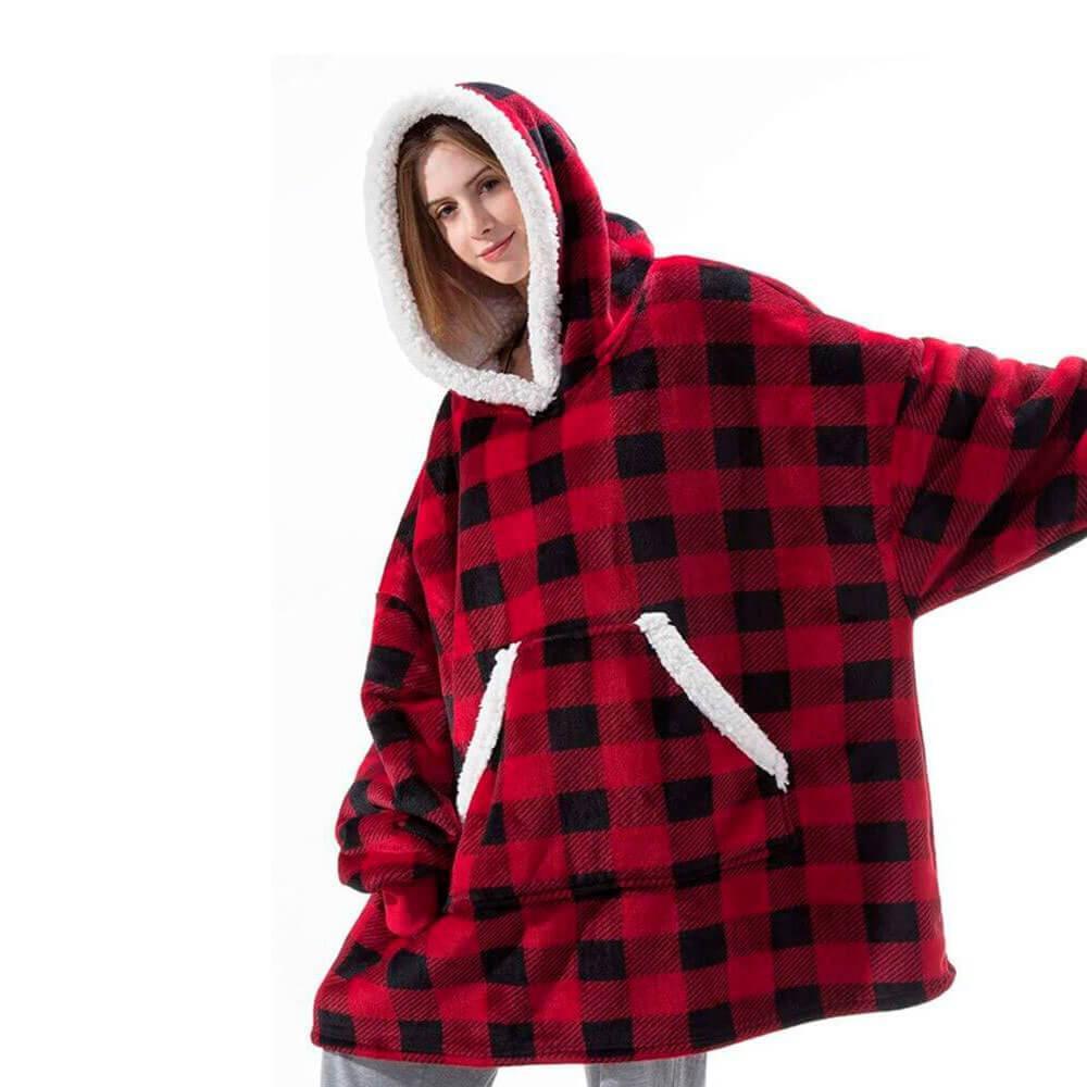 Populær unisex tæppe hoodie dækken, perfekt som varm trøje & hyggetøj for alle aldre.