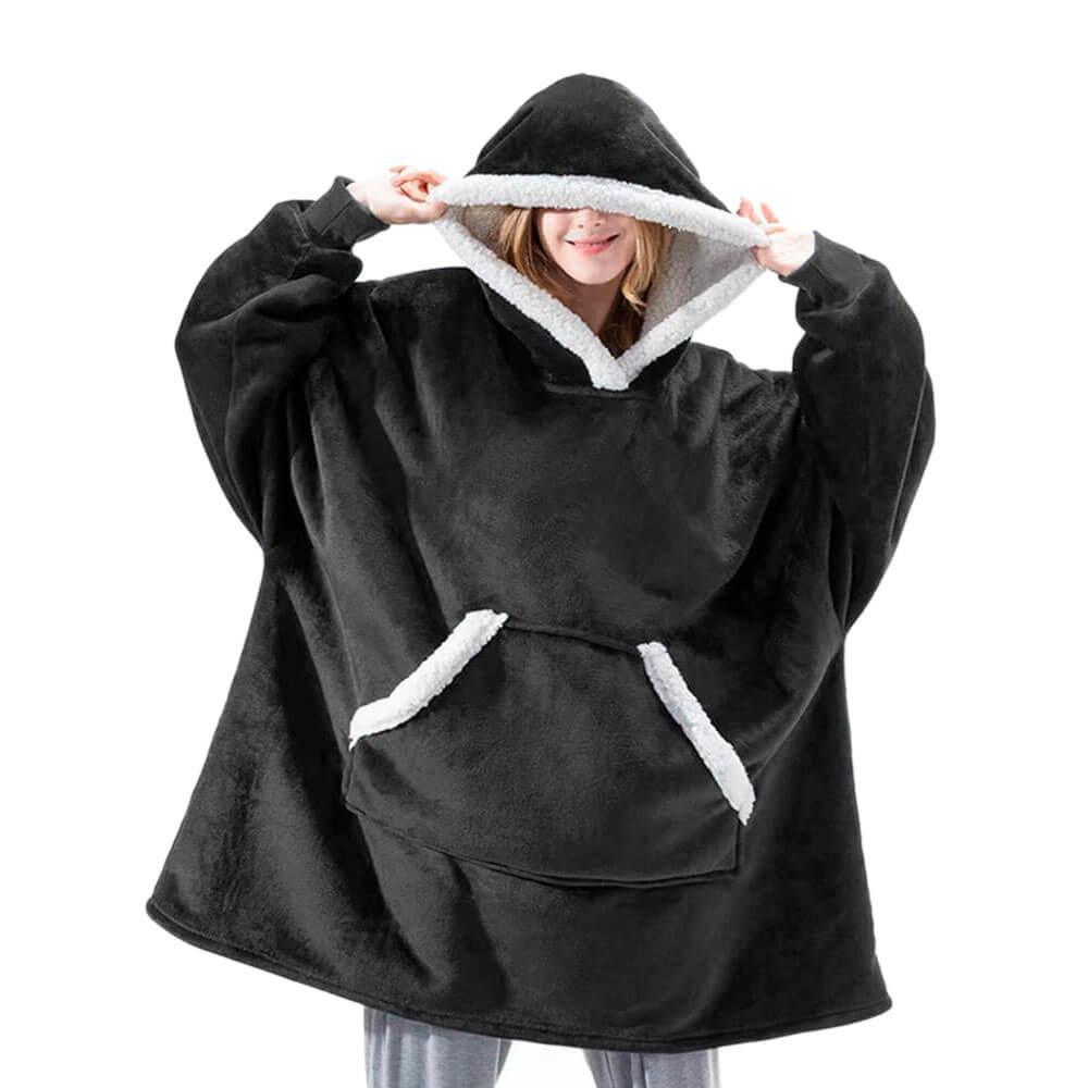 Løs & komfortabel unisex vinter hoodie dækken, ideel til afslapning, hygge & varme derhjemme.
