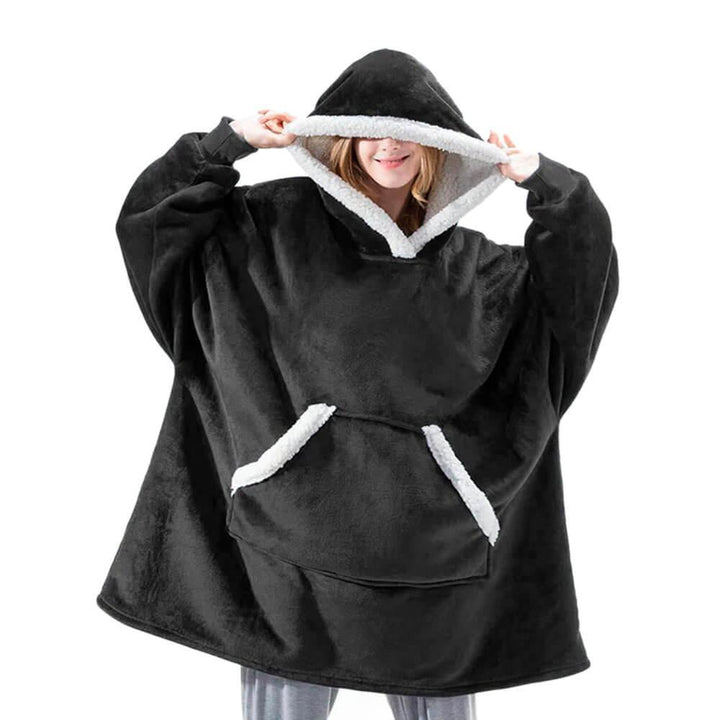 Løs & komfortabel unisex vinter hoodie dækken, ideel til afslapning, hygge & varme derhjemme.