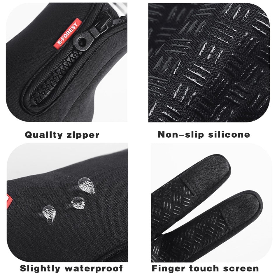 Slidstærke vinterhandsker med varmeisolerende for, vandtætte og vindtætte. Godt greb til cykling og udendørs.