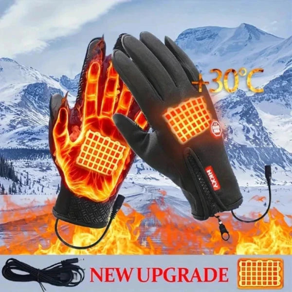 Unisex vinterhandsker, varme med USB og touchscreen, perfekt til vandring og udendørs sport.