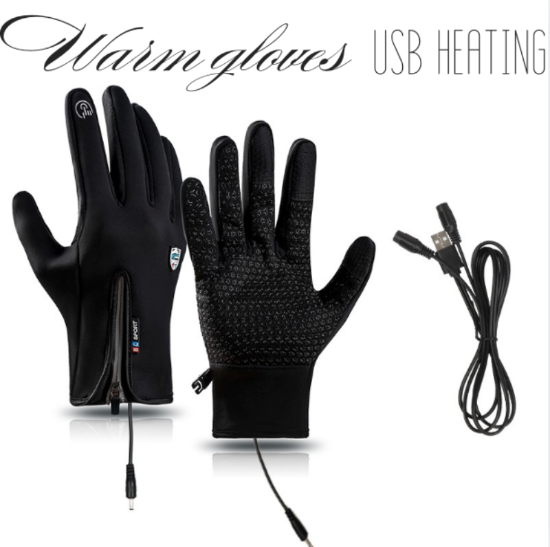 Vinterhandsker med USB-opvarmning og touchscreen, der holder hænderne varme og mobile.