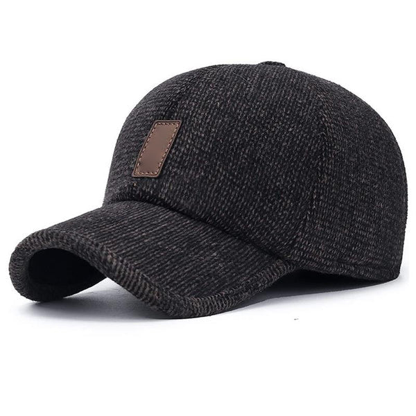 Grå unisex vinterkasket til outdoor aktiviteter, med varm og justerbar ørebeskyttelse.