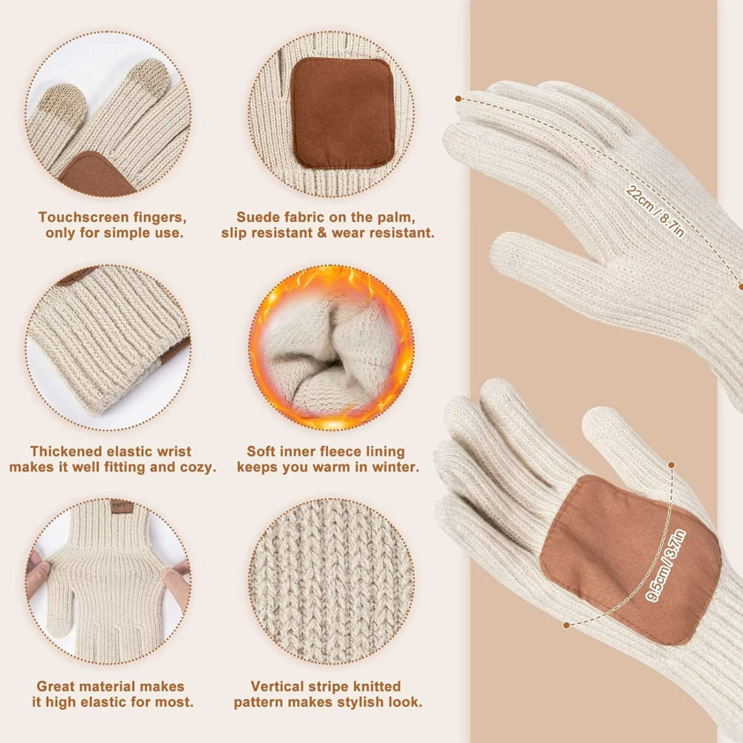 Varmt par grå strikhandsker fra FrostyGrace. Unisex vinterhandsker, der holder hænderne varme i kulden.