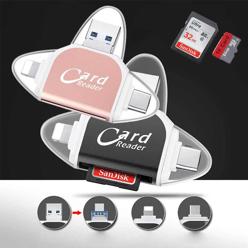 Kompakt StreamSlide Micro SD-læser. Perfekt til mobil og tablet med USB-C & Lightning.