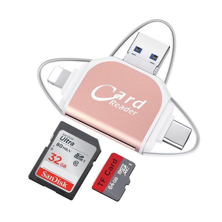 Mobil kortlæser med Lightning adapter for nem adgang til SD og Micro SD kort på iOS.