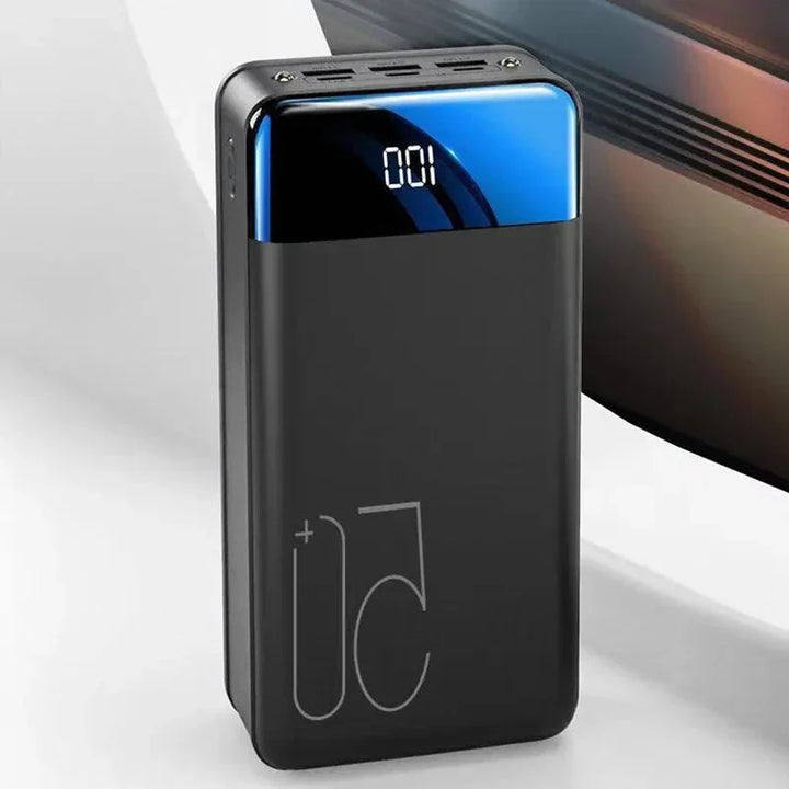 Universal 50.000mAh powerbank. Mobiloplader til telefon, tablet. Bærbar, kraftfuld strømforsyning til rejser og camping.