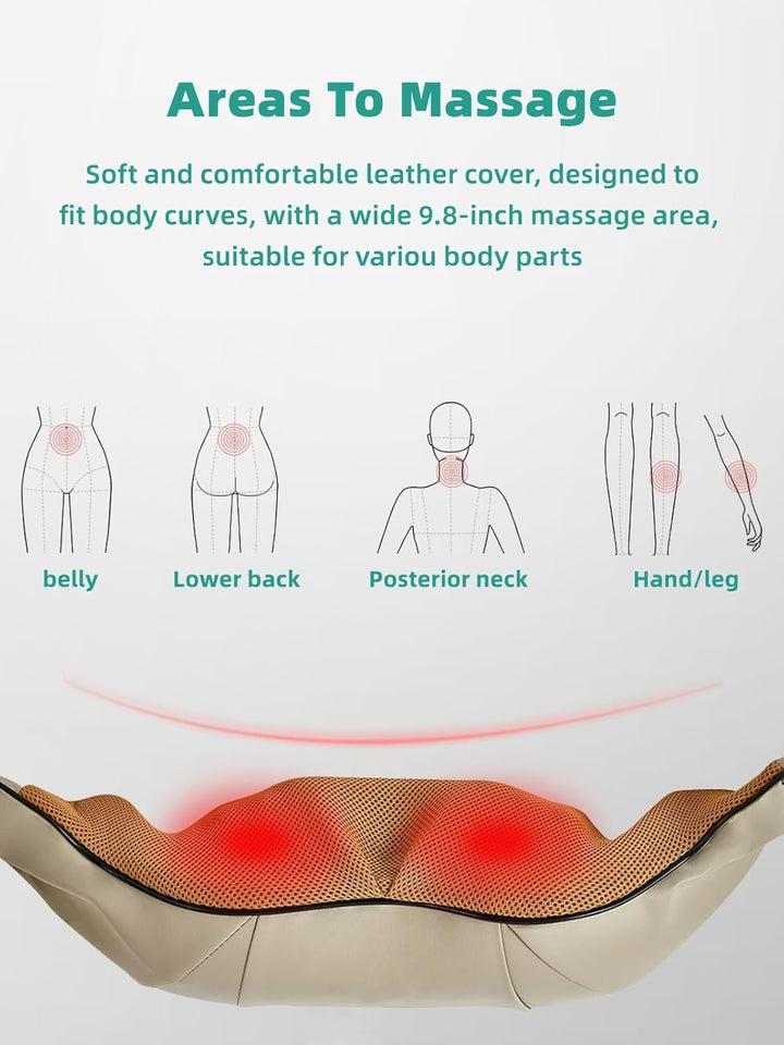 Kompakt trådløs mavemassager med terapeutisk varme til nem kropsmassage og afslapning.
