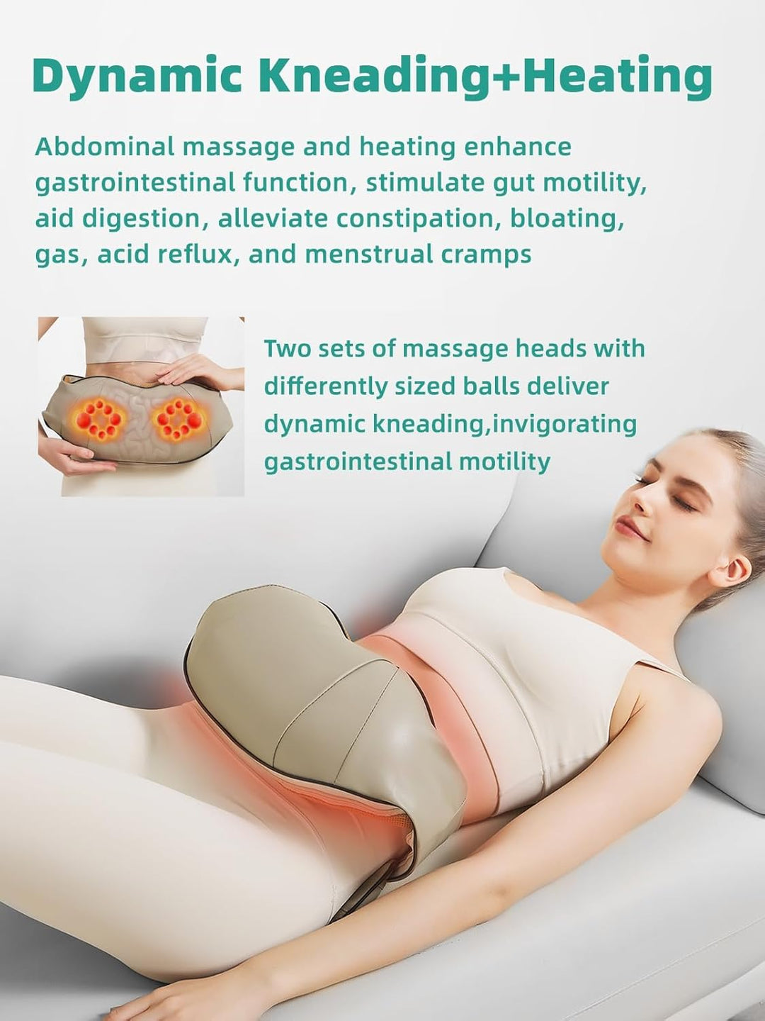 Lindr oppustethed og forstoppelse med denne universale elektriske mavemassager med varme.