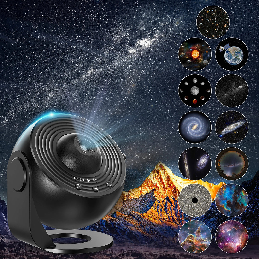 Universal Galaxy Planetarium Projektor med 13-i-1 stjernehimmel og natlampe; perfekt til børneværelset.