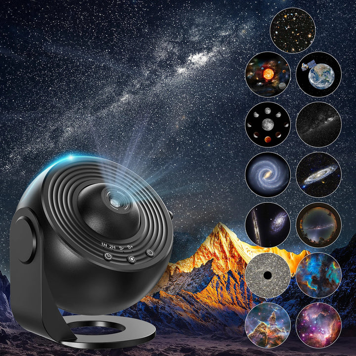 Universal Galaxy Planetarium Projektor med 13-i-1 stjernehimmel og natlampe; perfekt til børneværelset.