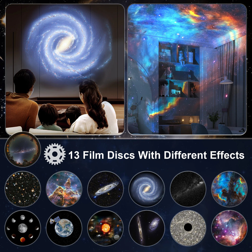 13-i-1 Planetarium Projektor viser HD stjernehimmel og galakse; ideel universlys og rumdekoration for alle rum.